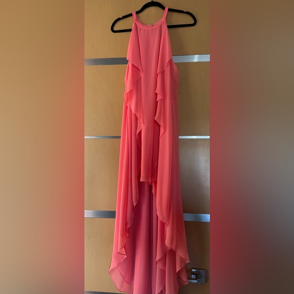 BCBG Strapless Coral Ruffle Dress - Picture 1 of 2